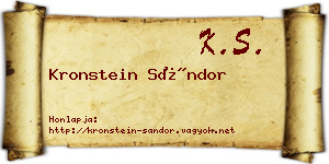 Kronstein Sándor névjegykártya